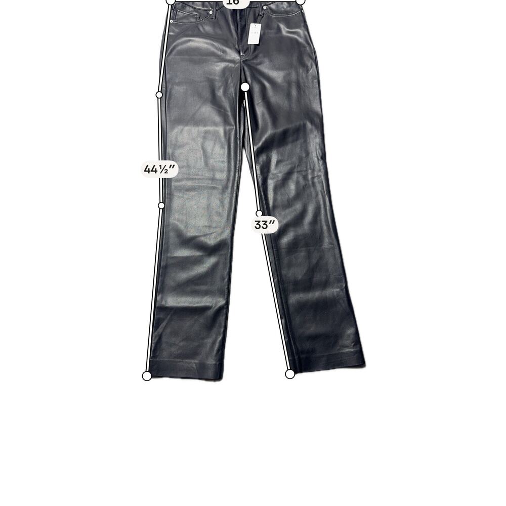 NWT Express 90s Slim Pants Womens 10L Black Faux Leather Super High Rise Classic - Picture 10 of 11